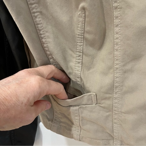 Coalition Downtown cream color jacket faux leather sleeves size medium - Picture 7 of 12